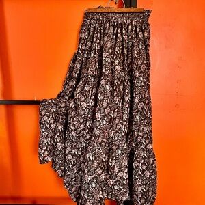 Lucky Brand Black Floral Maxi Skirt